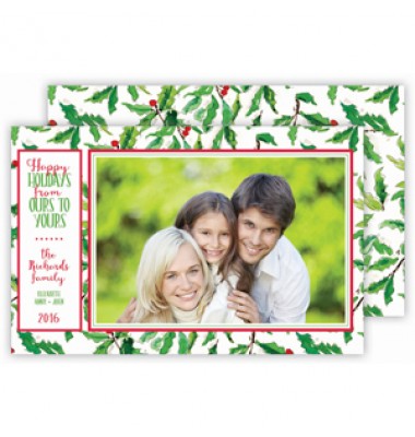 Christmas Photo Cards, Holly, Roseanne Beck